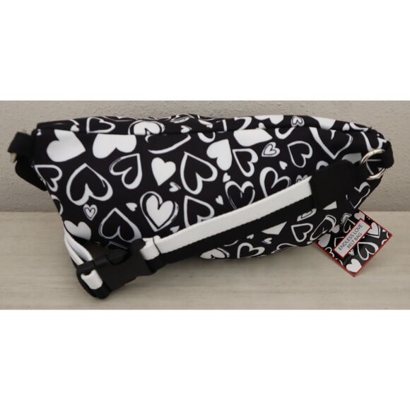 Brighton Black/White Hearts Endless Love Nylon Crossbody Fanny Pack Belt Bag - Picture 16 of 16